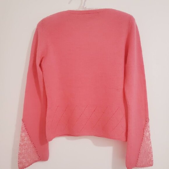 Italian Wool Coral Pink Sweater by ROBERTA SCARPA,  It 40 - Picture 2 of 5